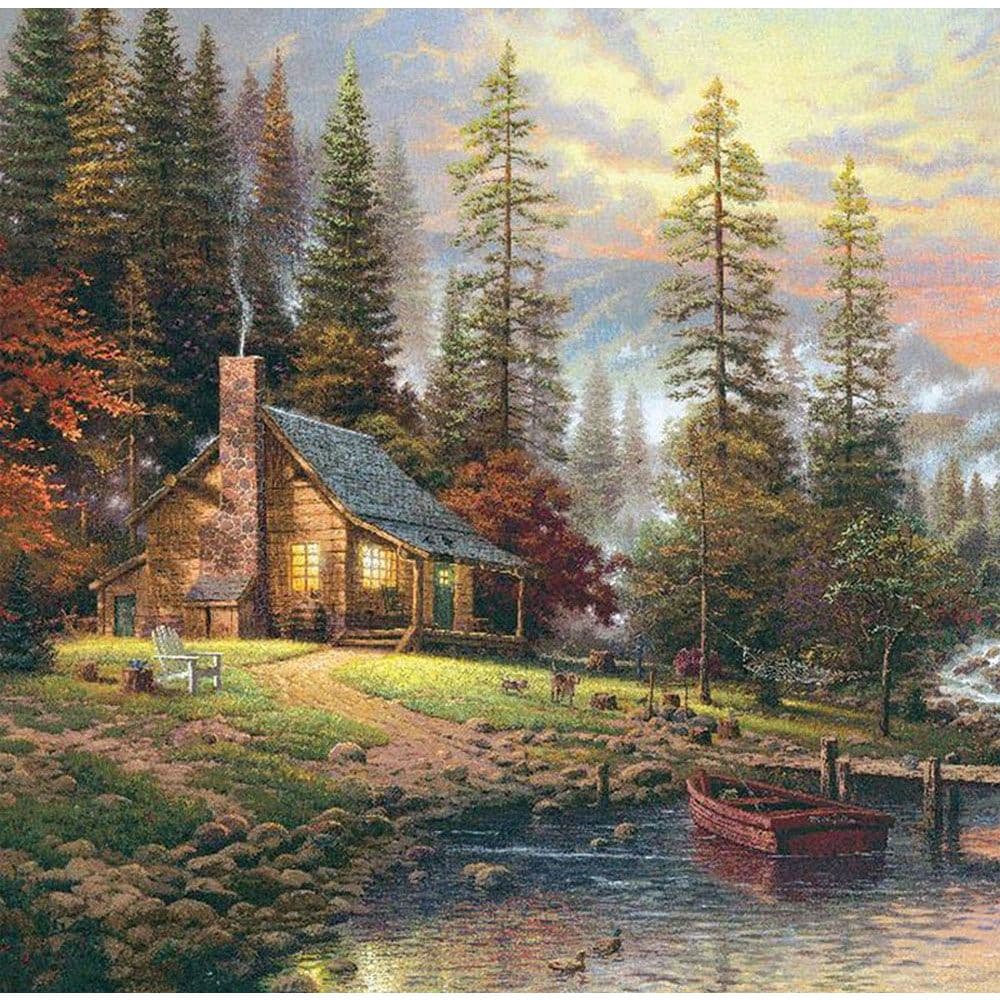 Kinkade Retreat Paint by Number Kit Ninth Alternate Image width=&quot;1000&quot; height=&quot;1000&quot;