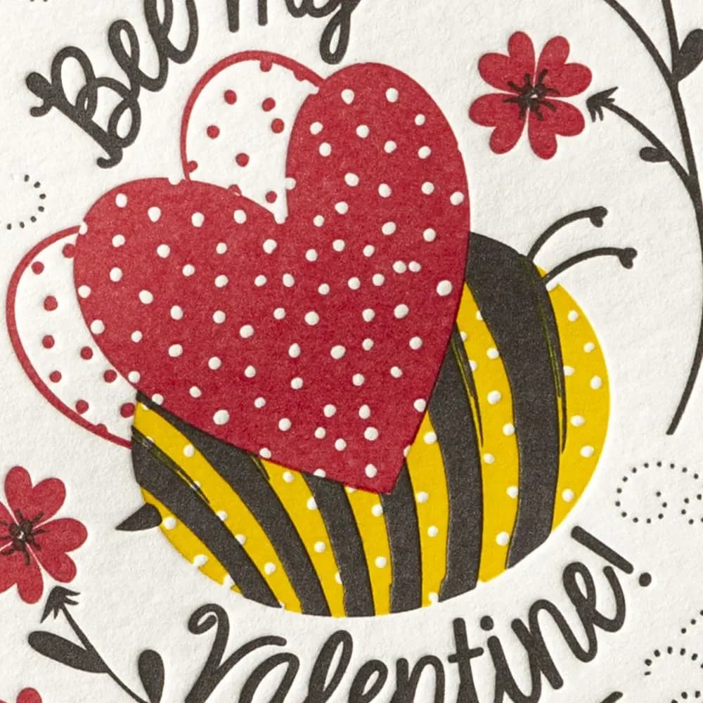 Bee My Valentine Valentine&#39;s Day Card close up