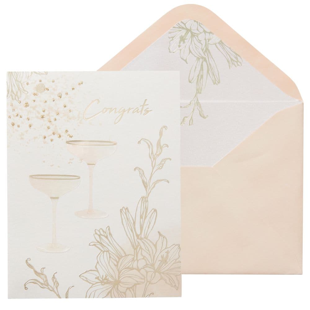 Two Coupe Champagne Glasses Wedding Card Main Product Image width=&quot;1000&quot; height=&quot;1000&quot;