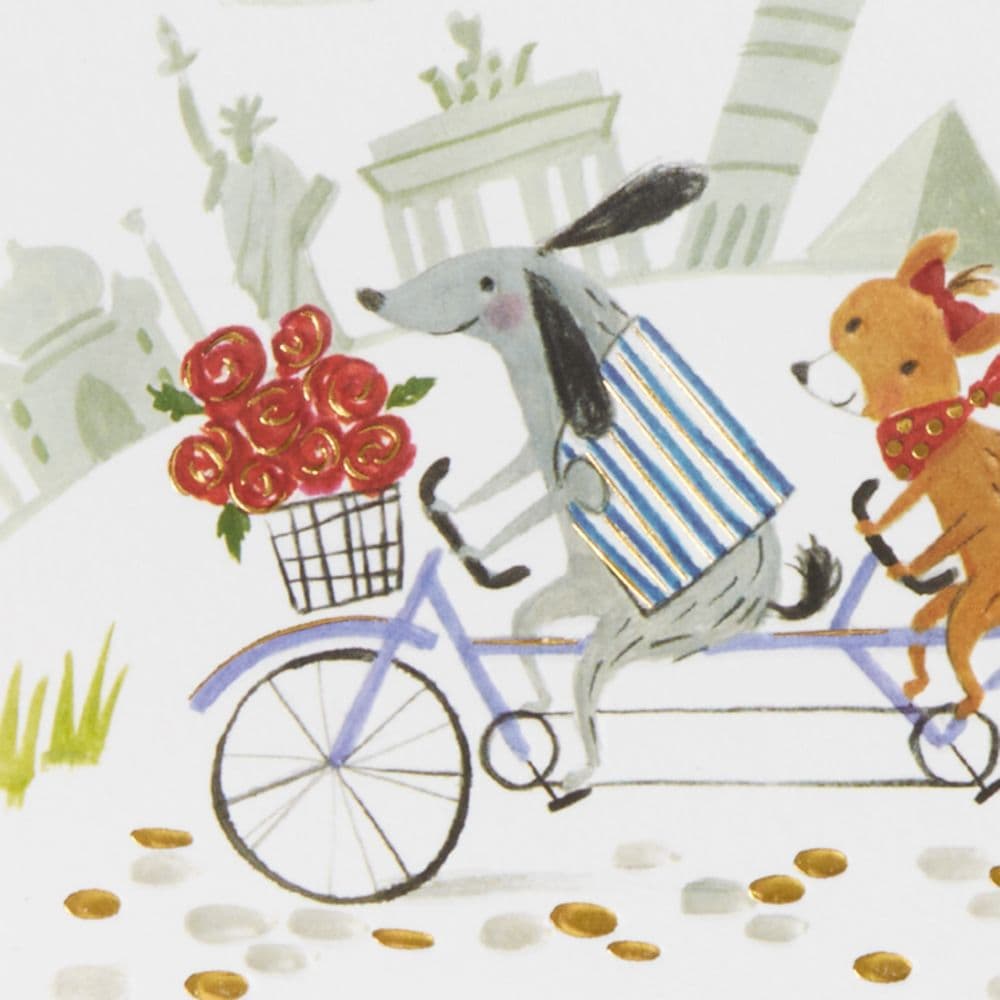 Two Dogs Riding Bike Anniversary Card Fifth Alternate Image width=&quot;1000&quot; height=&quot;1000&quot;