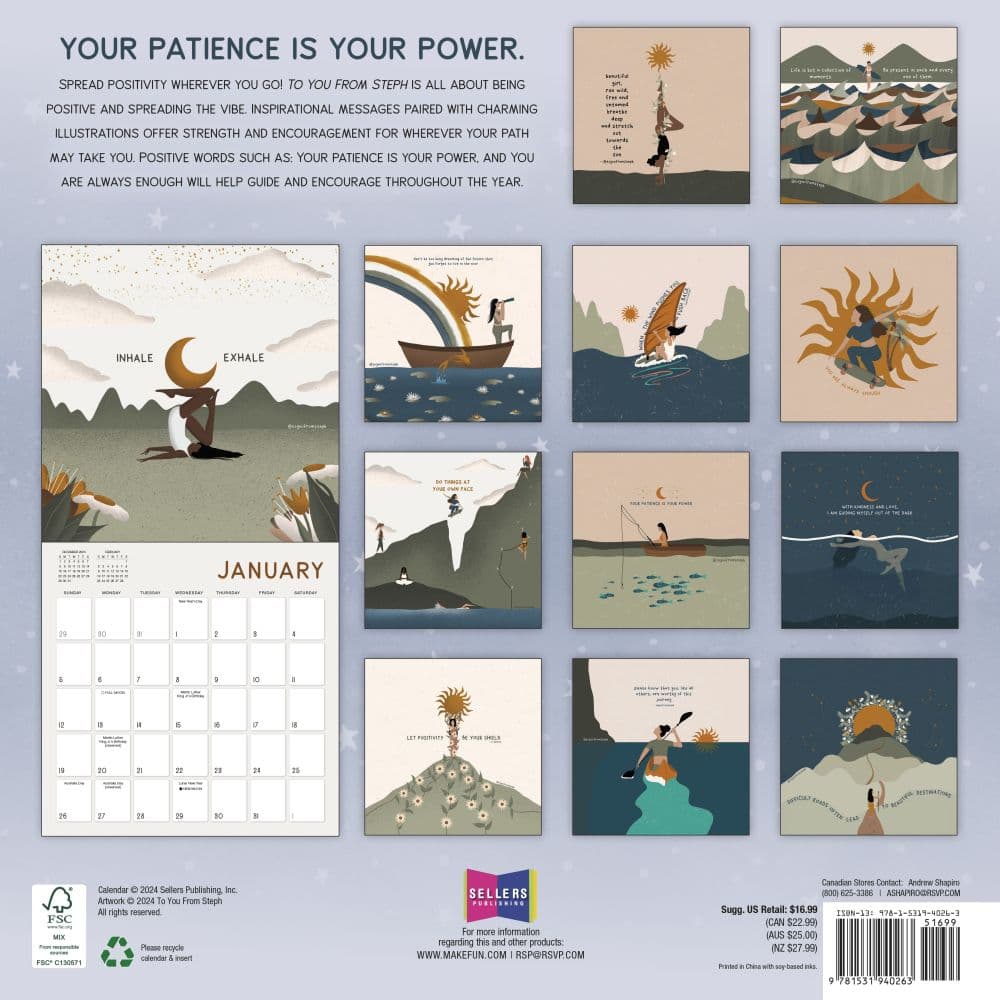 Grow with the Flow 2025 Wall Calendar by Steph Edwards First Alternate Image width=&quot;1000&quot; height=&quot;1000&quot;
