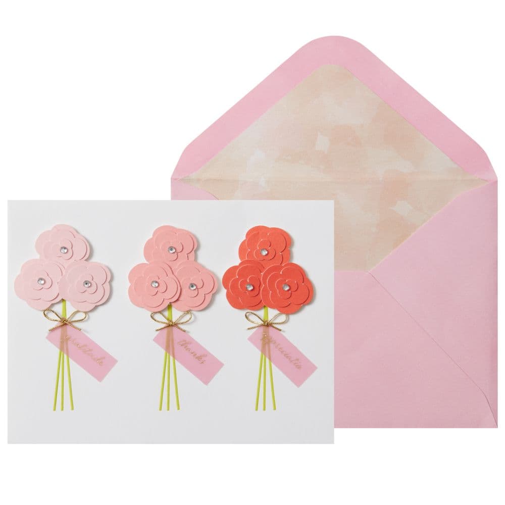 Three Bouquets Thank You Card Main Product Image width=&quot;1000&quot; height=&quot;1000&quot;