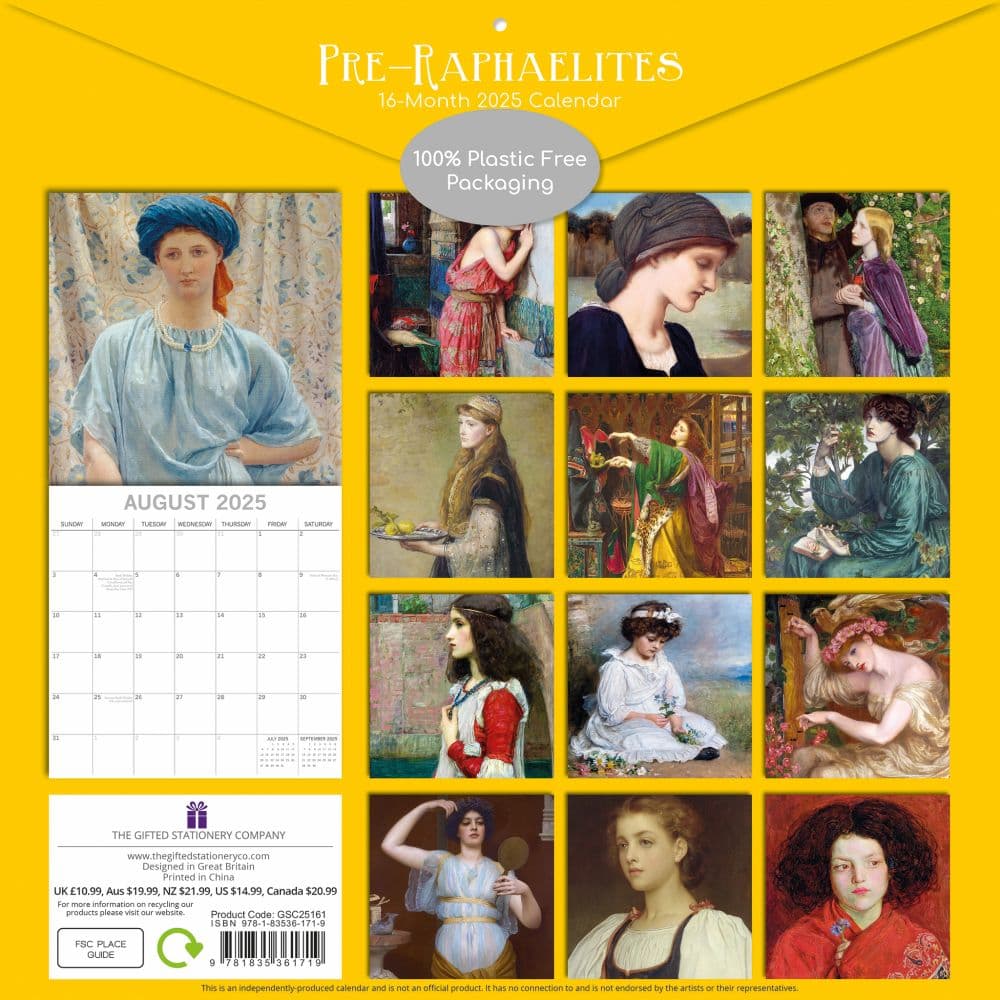 Pre-Raphaelites 2025 Wall Calendar First Alternate Image width=&quot;1000&quot; height=&quot;1000&quot;