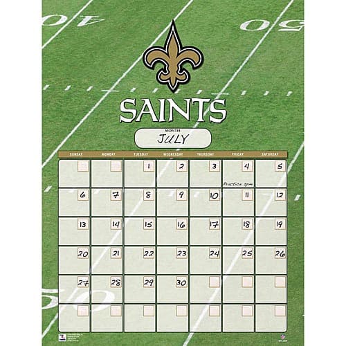 New Orleans Saints Perpetual Calendar Main Image
