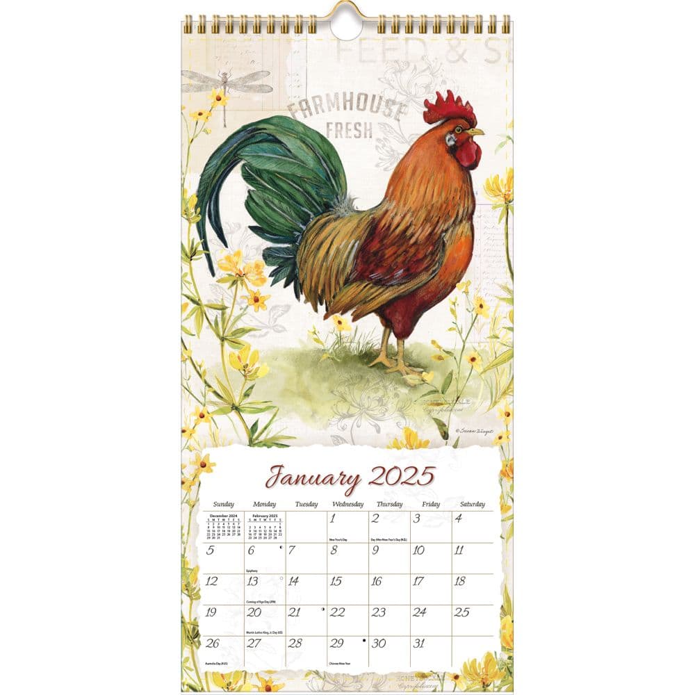 Proud Rooster 2025 Vertical Wall Calendar by Susan Winget_ALT2