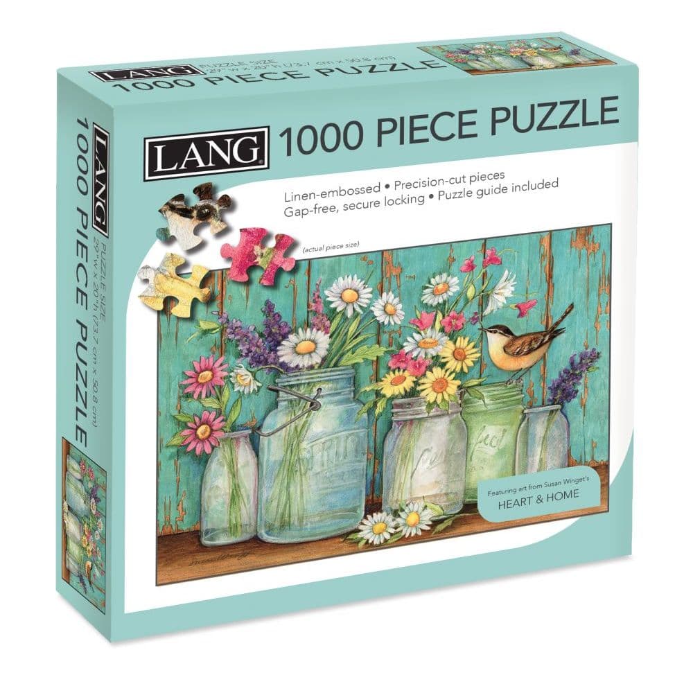 Mason Flowers 1000 Piece Puzzle by Susan Winget Main Product  Image width=&quot;1000&quot; height=&quot;1000&quot;