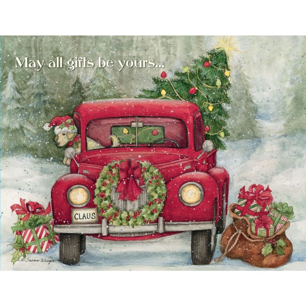 Santas Truck Boxed Christmas Cards 18 pack w Decorative Box by Susan Winget Main Product  Image width=&quot;1000&quot; height=&quot;1000&quot;