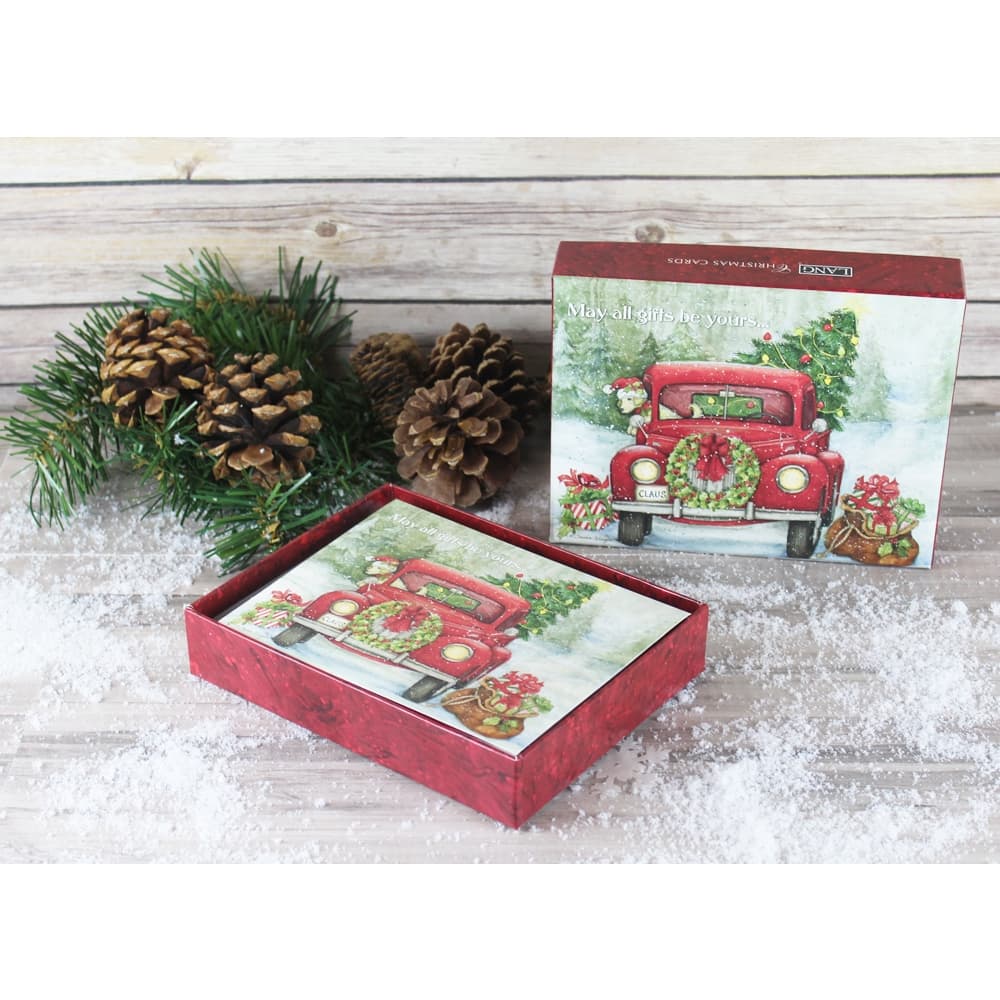 Santas Truck Boxed Christmas Cards 18 pack w Decorative Box by Susan Winget 4th Product Detail  Image width=&quot;1000&quot; height=&quot;1000&quot;