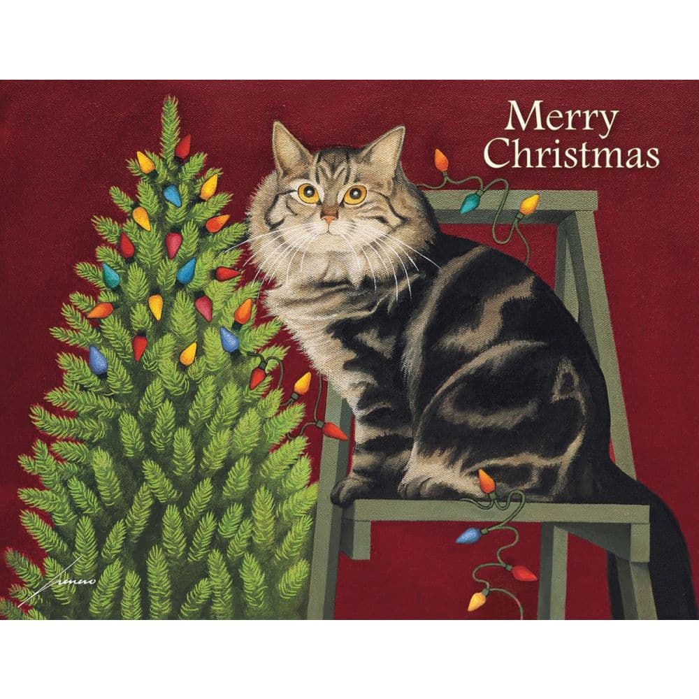 Stringing Lights Boxed Christmas Cards by Lowell Herrero Main Product  Image width=&quot;1000&quot; height=&quot;1000&quot;