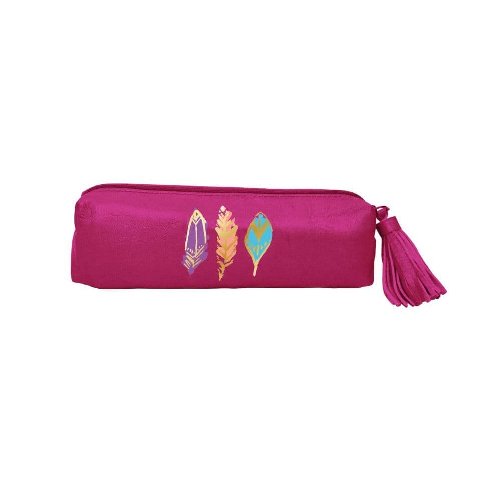 image Barbarian Radiant Feathers Pink Accessory Pouch by Barbra Ignatiev Main Product  Image width="1000" height="1000"
