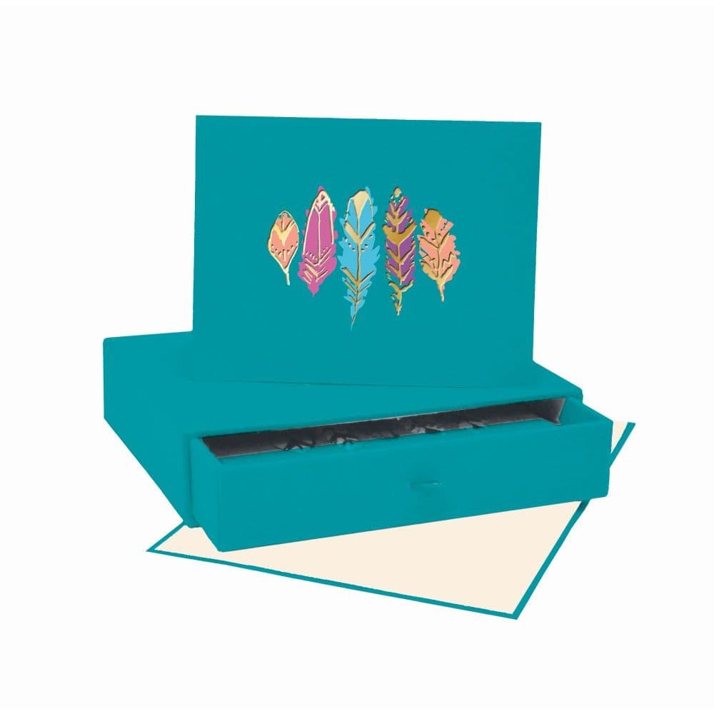 Barbarian Brilliant Feathers Blue Note Cards w Keepsake Box by Barbra Ignatiev Main Product  Image width=&quot;1000&quot; height=&quot;1000&quot;