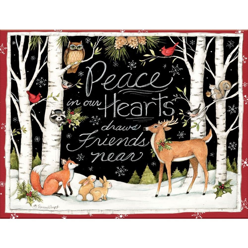 Peace In Our Hearts 5375 X 6875 Boxed Christmas Card by Susan Winget Main Product  Image width="1000" height="1000"