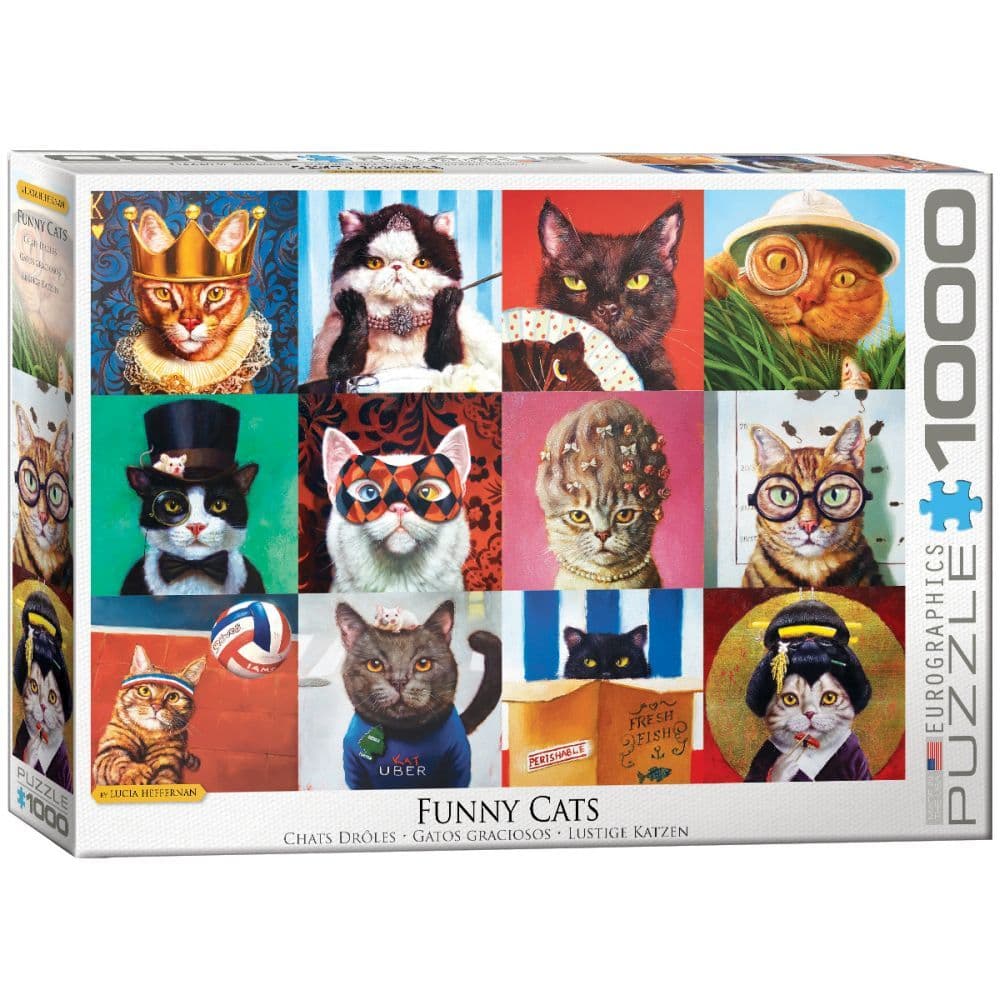 Cat Portraits 1000pc Puzzle Main Product  Image width="1000" height="1000"