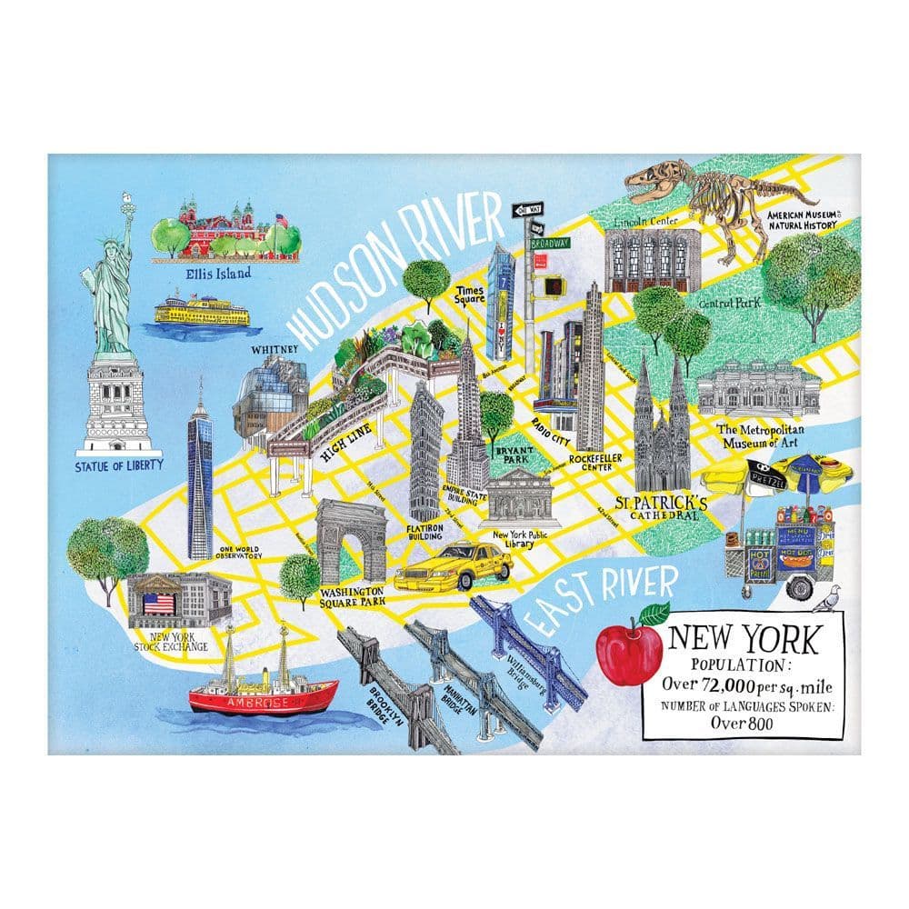 image New York City Map 1000pc Puzzle Main Product  Image width=&quot;1000&quot; height=&quot;1000&quot;