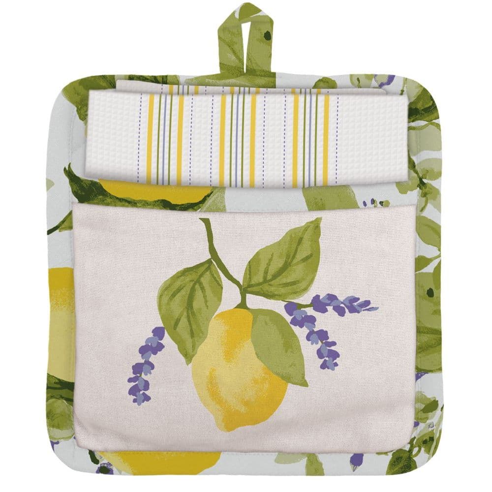 Lemon Grove Potholder with Towel Gift Set Main Product  Image width="1000" height="1000"