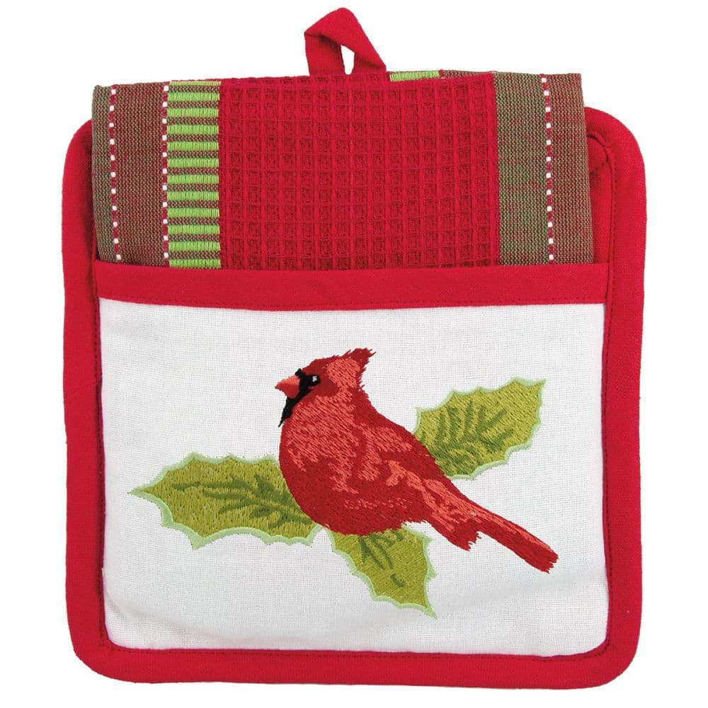 image Cardinal Birdhouse Potholder With Towel Gift Set Main Product  Image width="1000" height="1000"