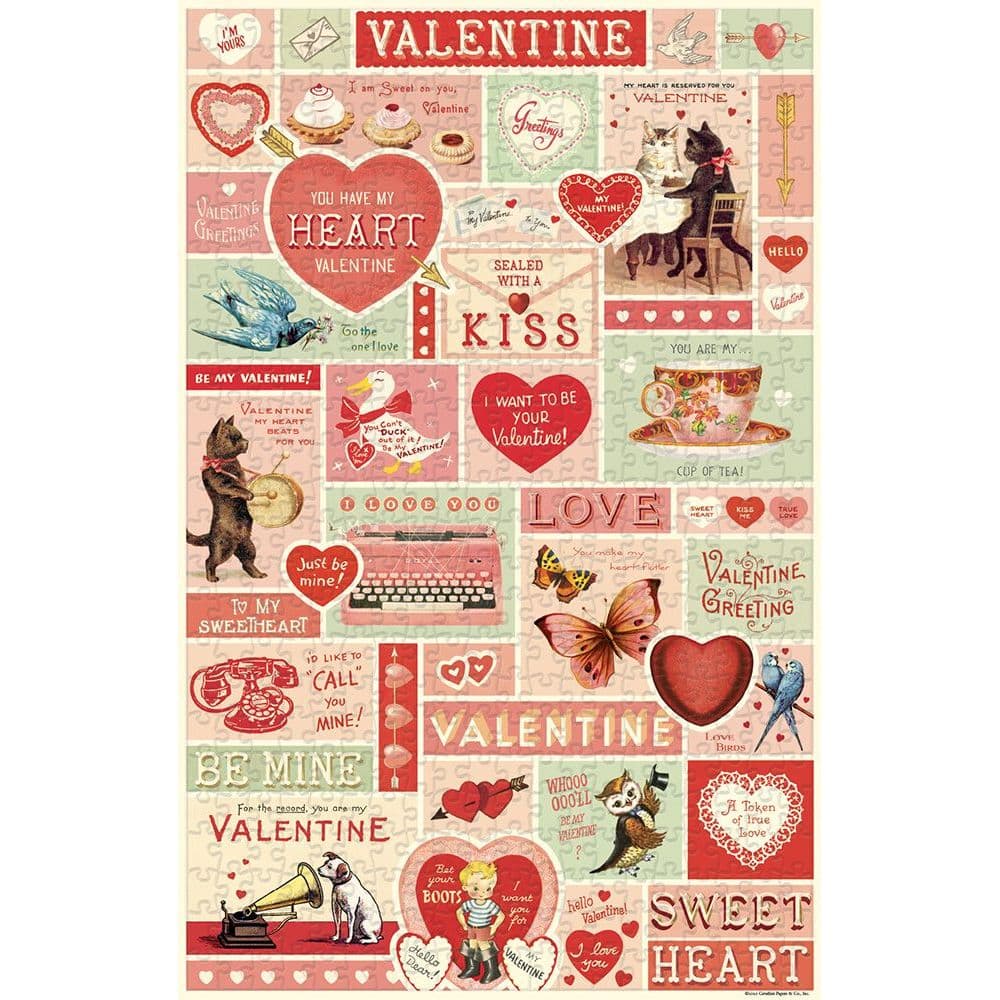 Valentine 500 Piece Puzzle by Cavallini 2nd Product Detail  Image width=&quot;1000&quot; height=&quot;1000&quot;