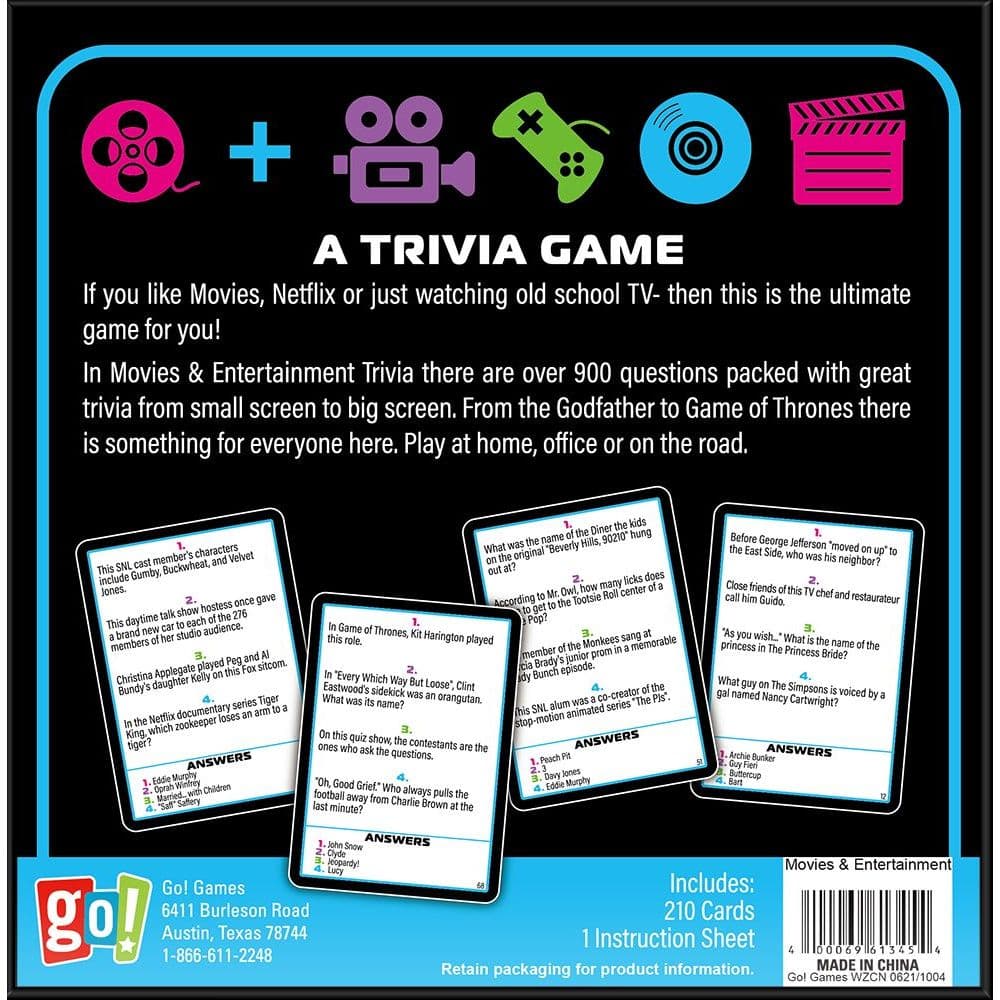 Movies  Entertainment Trivia Game 2nd Product Detail  Image width="1000" height="1000"
