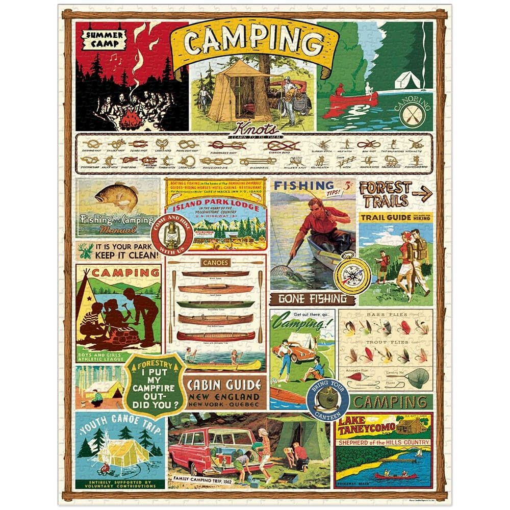 Camping 1000 Piece Puzzle by Cavallini 2nd Product Detail  Image width=&quot;1000&quot; height=&quot;1000&quot;