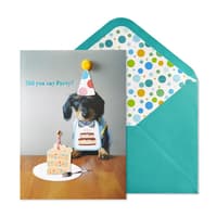 image Pup With Cake Greeting Card Main Product  Image width="1000" height="1000"