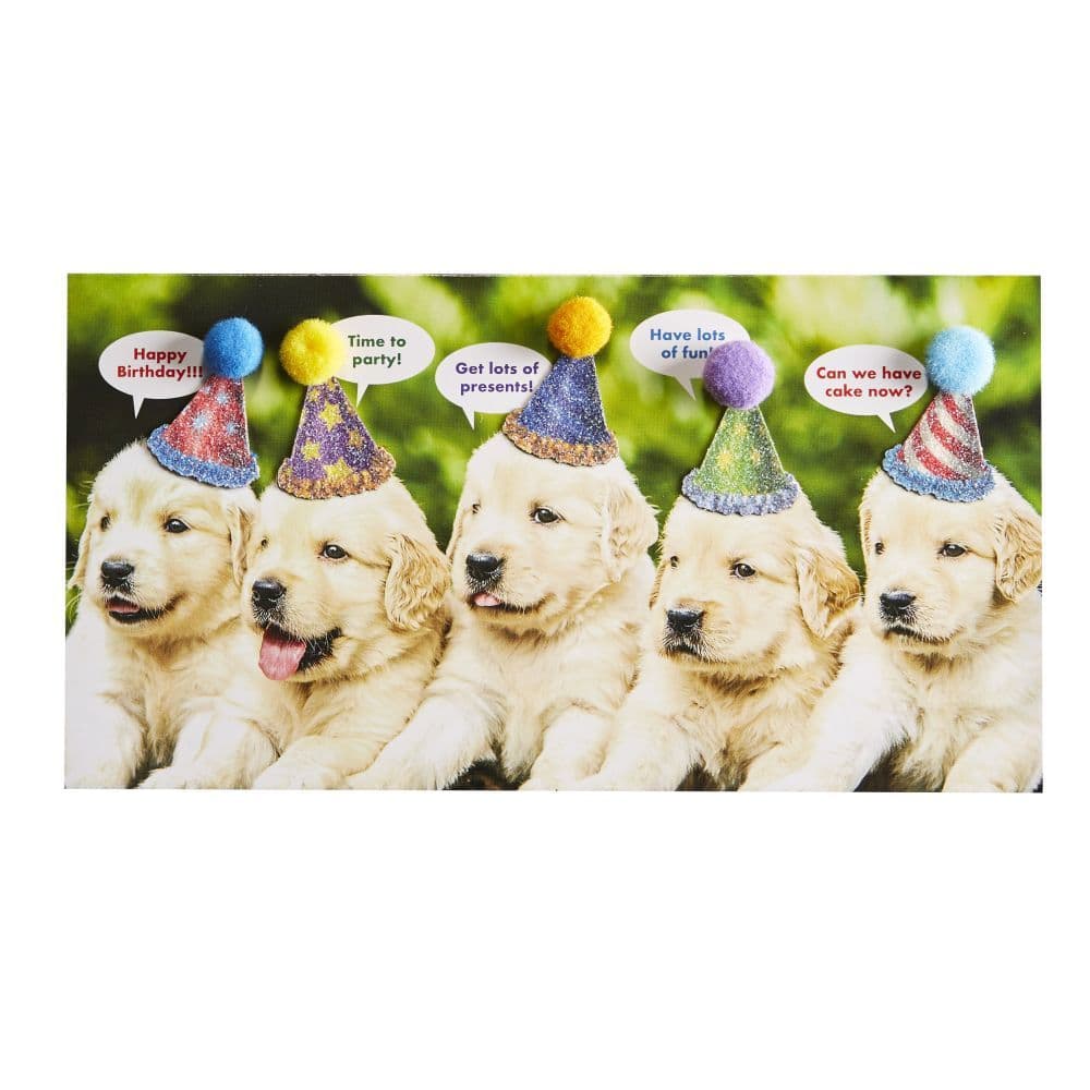 Row of Puppies Birthday Card First Alternate  Image width=&quot;1000&quot; height=&quot;1000&quot;