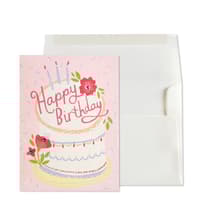 image Birthday Cake with Flowers and Gems Birthday Card Main Product  Image width="1000" height="1000"