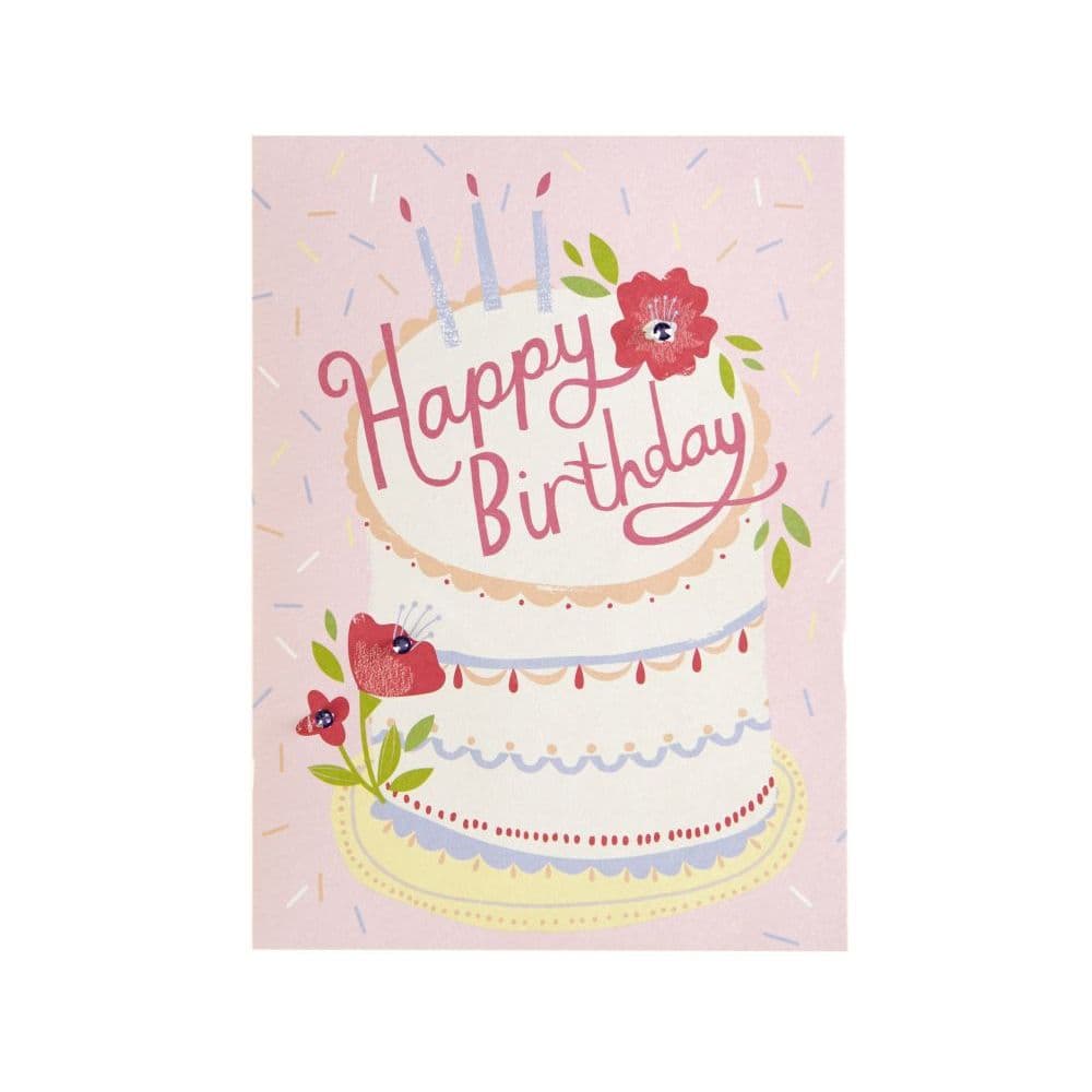 Birthday Cake with Flowers and Gems Birthday Card 2nd Product Detail  Image width="1000" height="1000"