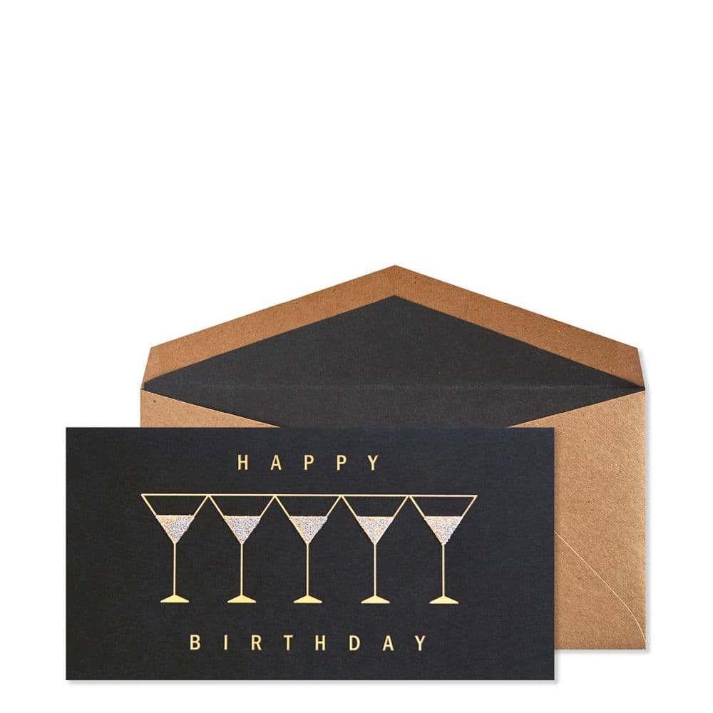 image Row Of Martinis On Black Greeting Card Main Product  Image width="1000" height="1000"