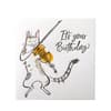 image Fiddling Cat Greeting Card 2nd Product Detail  Image width="1000" height="1000"