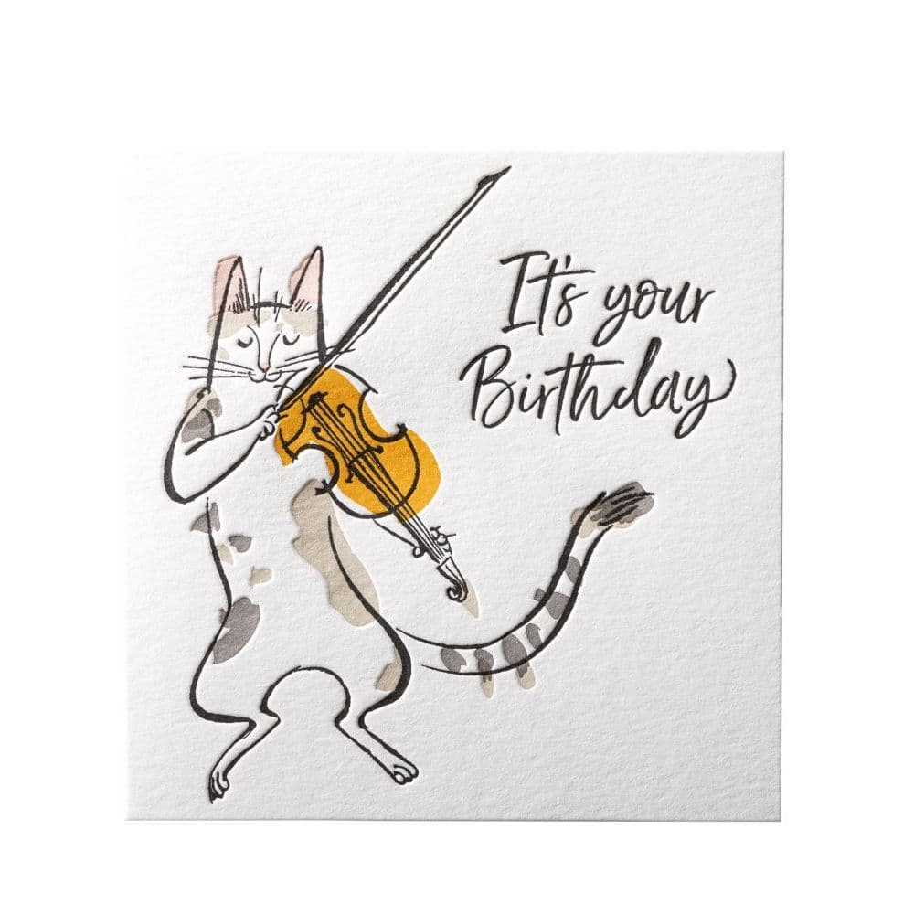 Fiddling Cat Greeting Card 2nd Product Detail  Image width="1000" height="1000"