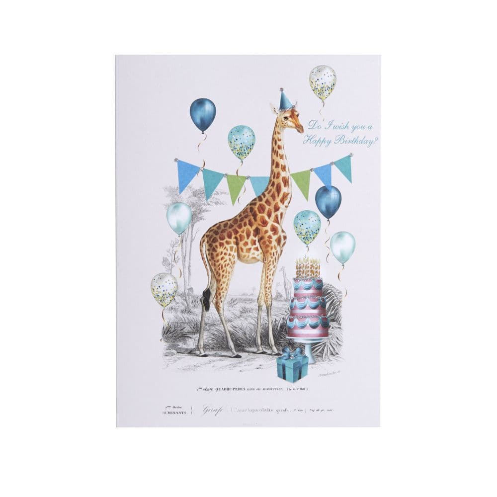 Giraffe With Balloons Greeting Card 2nd Product Detail  Image width="1000" height="1000"