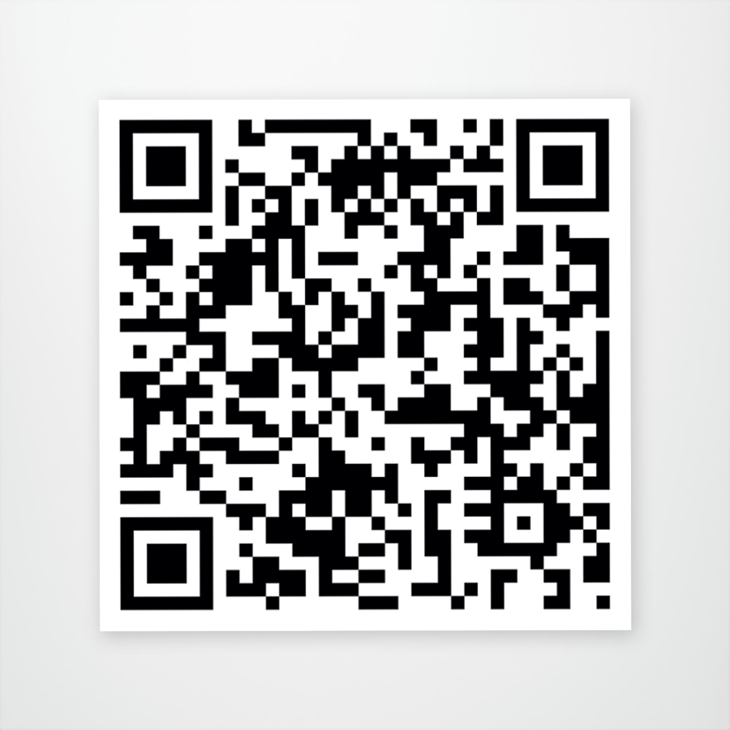 Rick Roll QR Code Sticker Main Product  Image width="1000" height="1000"