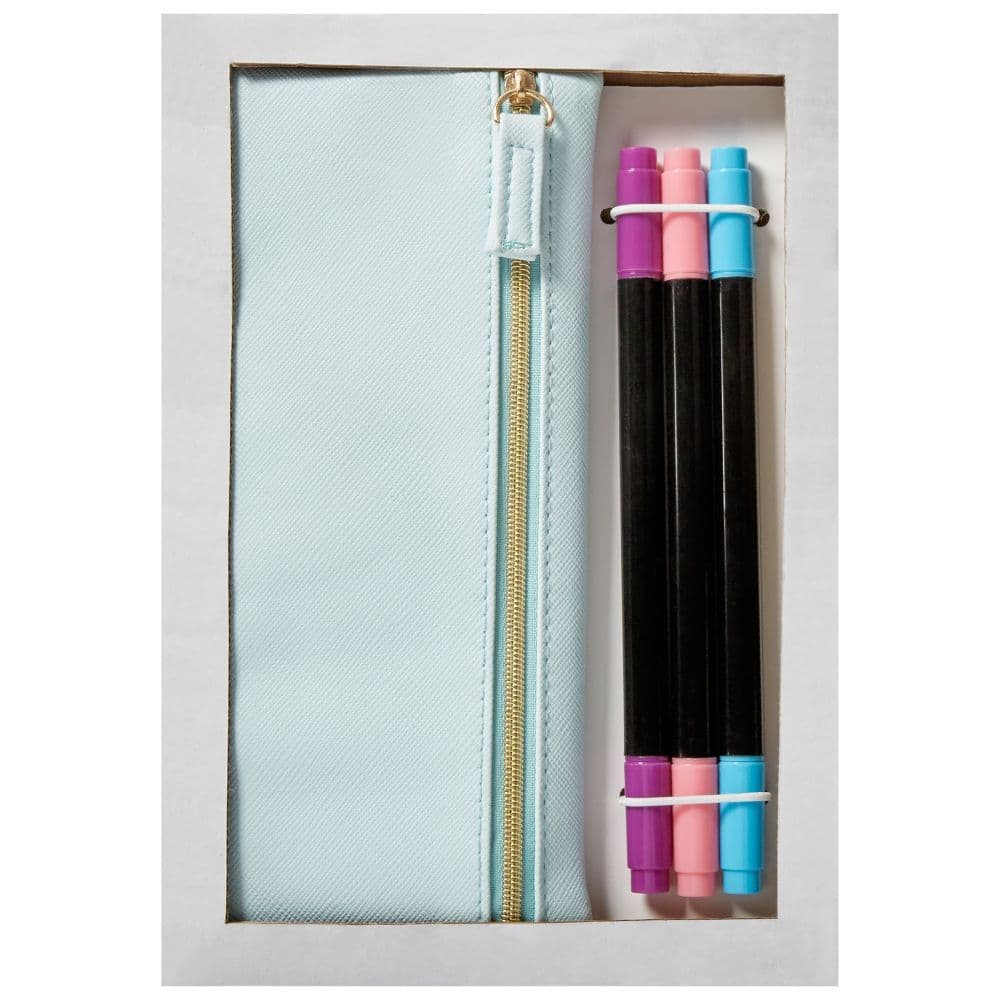 Teal Pencil Pouch Main Product  Image width="1000" height="1000"