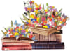 image Shaped Blooming Books 750 Piece Puzzle 3d  Image width="1000" height="1000"