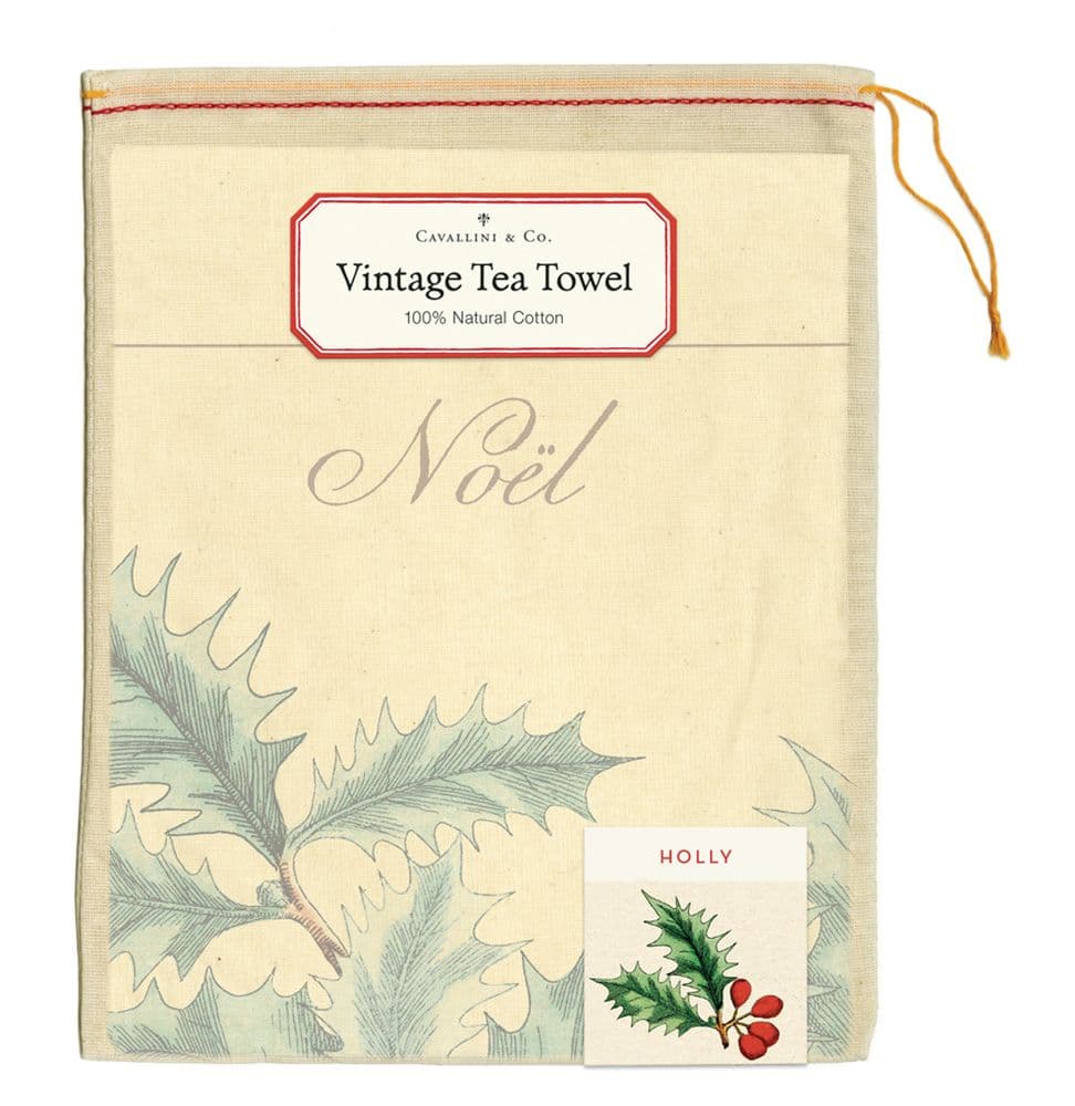 Christmas Holly  Tea Towel Front of Bag width="1000" height="1000"