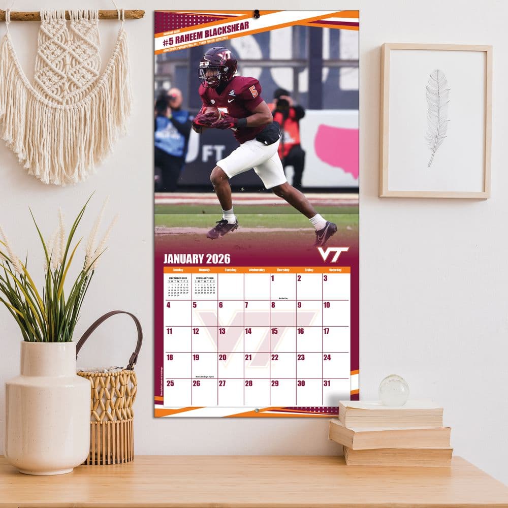 NCAA Virginia Tech Hokies 2026 Wall Calendar Fifth Alternate Image