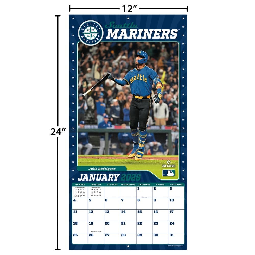 MLB Seattle Mariners 2026 Wall Calendar Fourth Alternate Image