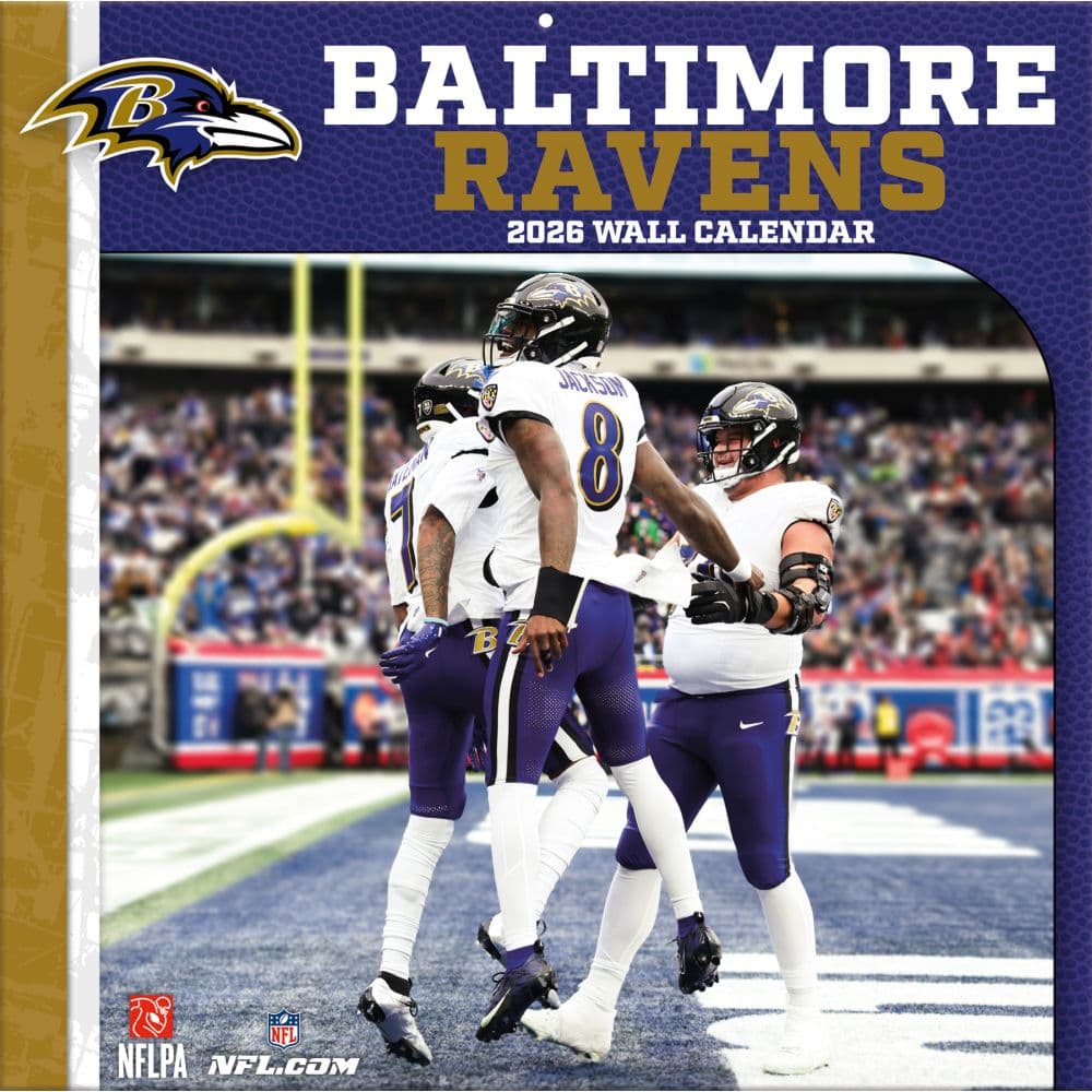 NFL Baltimore Ravens 2026 Wall Calendar Main Product Image