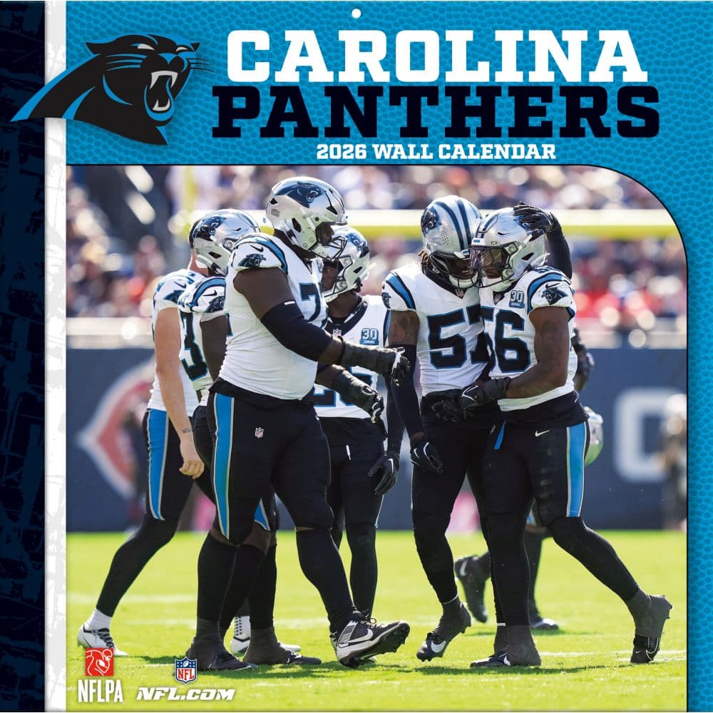 NFL Carolina Panthers 2026 Wall Calendar Main Product Image