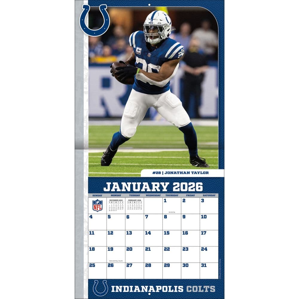 NFL Indianapolis Colts 2026 Wall Calendar Third Alternate Image