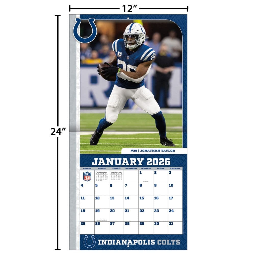 NFL Indianapolis Colts 2026 Wall Calendar Fourth Alternate Image