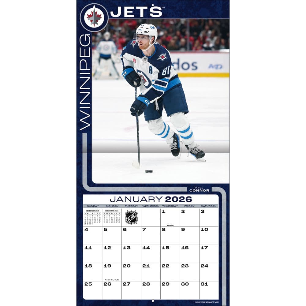 NHL Winnipeg Jets 2026 Wall Calendar Third Alternate Image