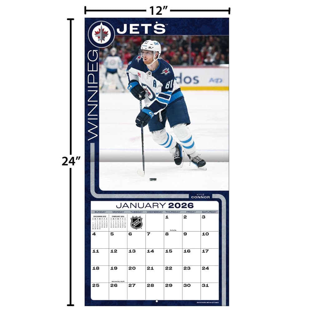 NHL Winnipeg Jets 2026 Wall Calendar Fourth Alternate Image