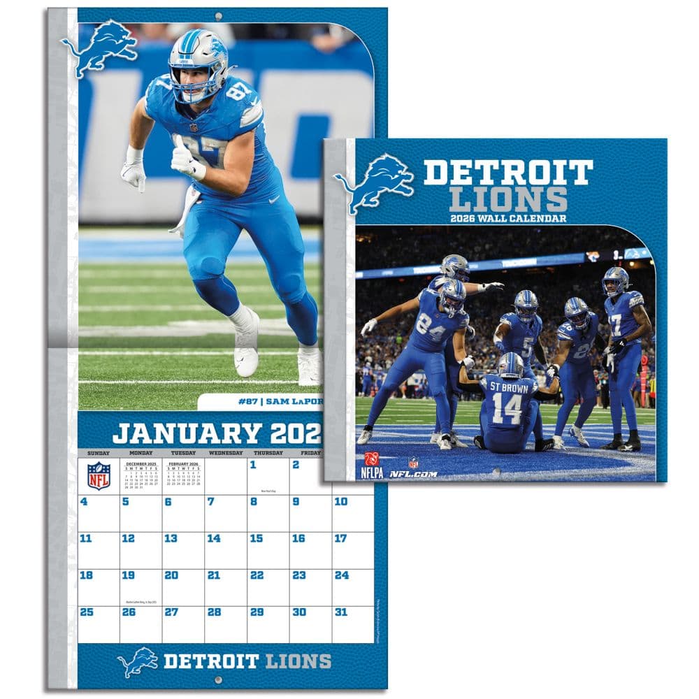 NFL Detroit Lions 2026 Mini Wall Calendar Fourth Alternate Image