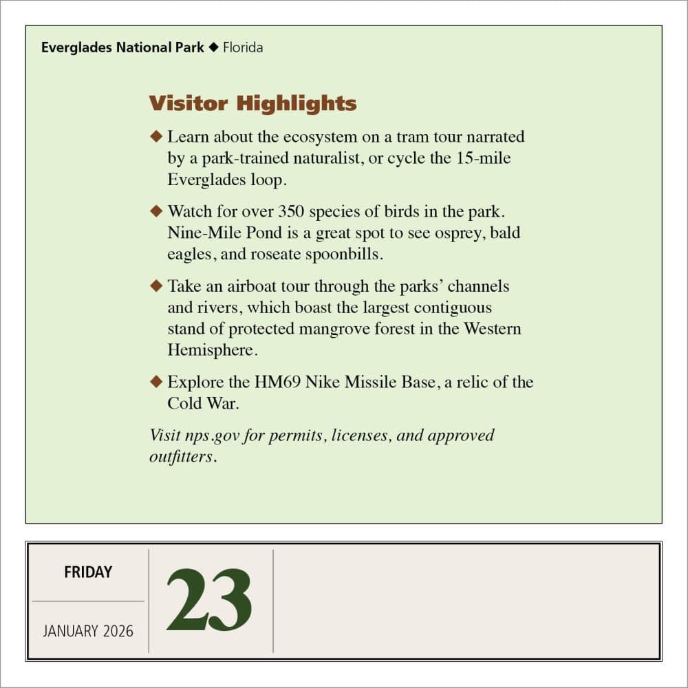 National Parks 2026 Desk Calendar Second Alternate Image