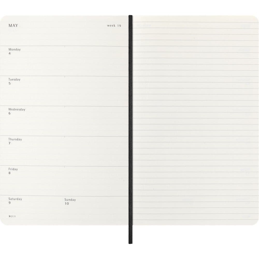Moleskine Large Black Weekly Soft Cover 12 Month 2026 Planner Fourth Alternate Image
