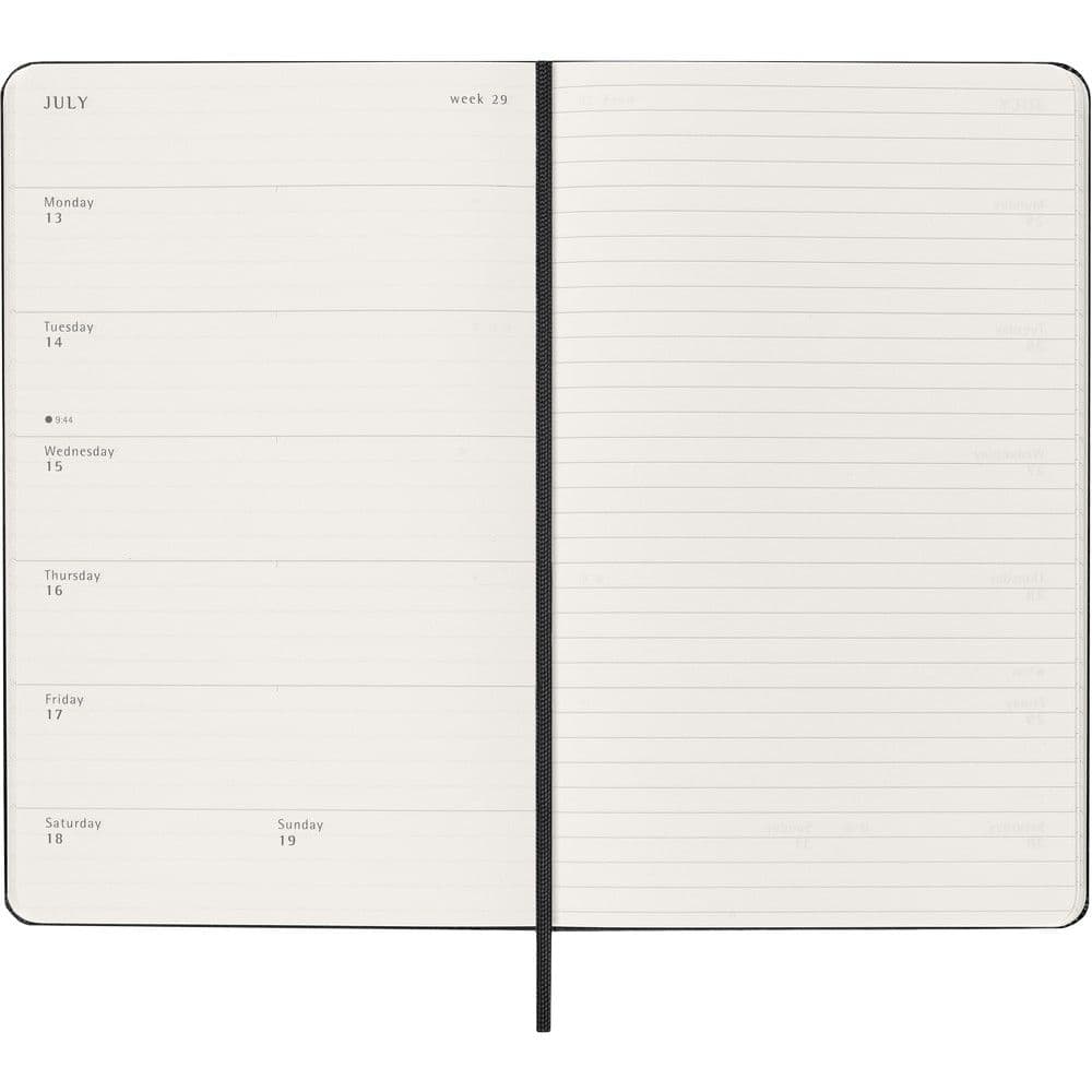 Moleskine Large Black Weekly Hard Cover 12 Month 2026 Planner Fourth Alternate Image