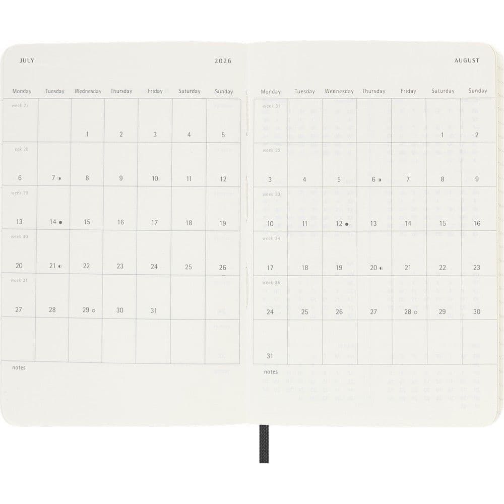 Moleskine Pocket Black Daily Soft Cover 12 Month 2026 Planner Fifth Alternate Image