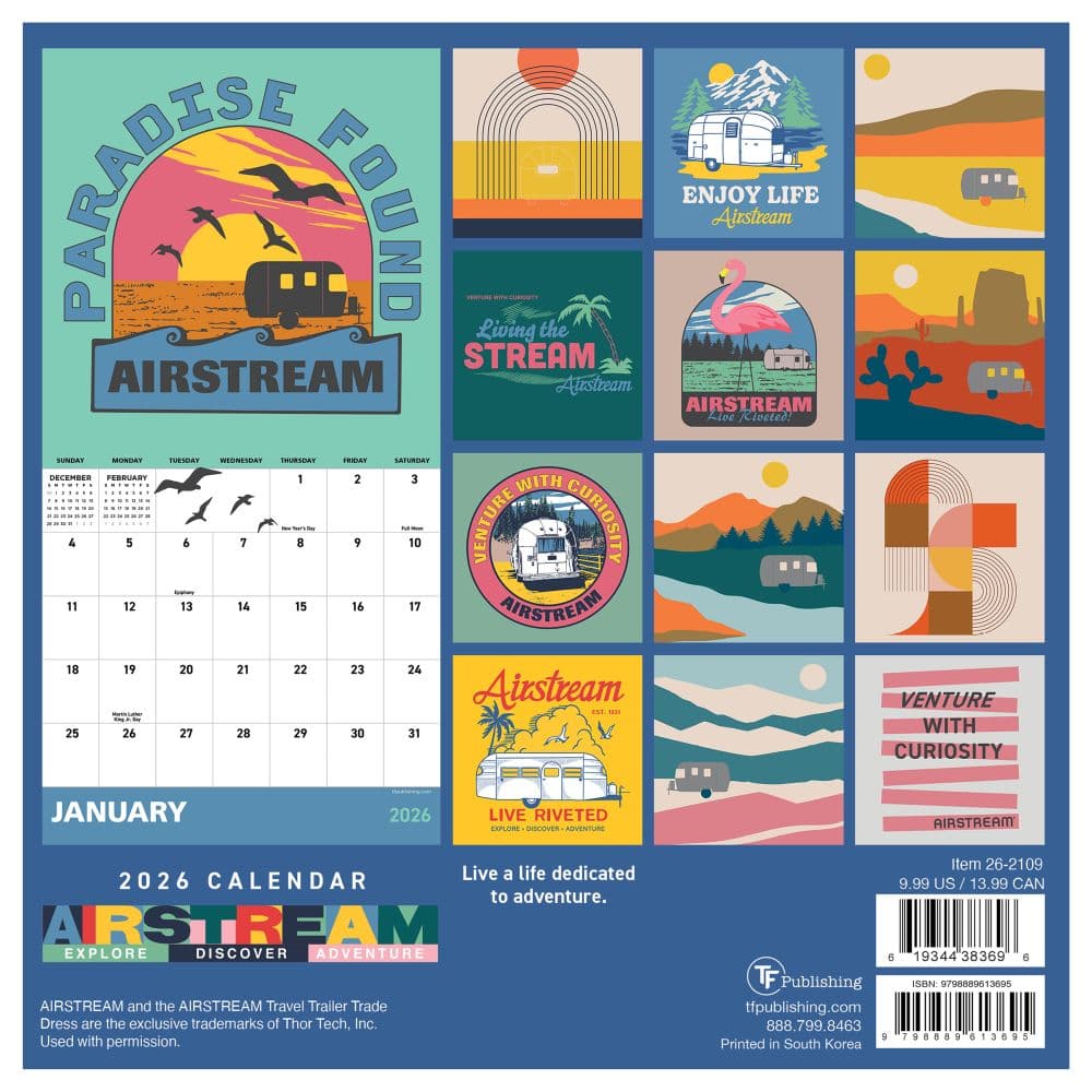 Airstream 2026 Mini Wall Calendar First Alternate Image