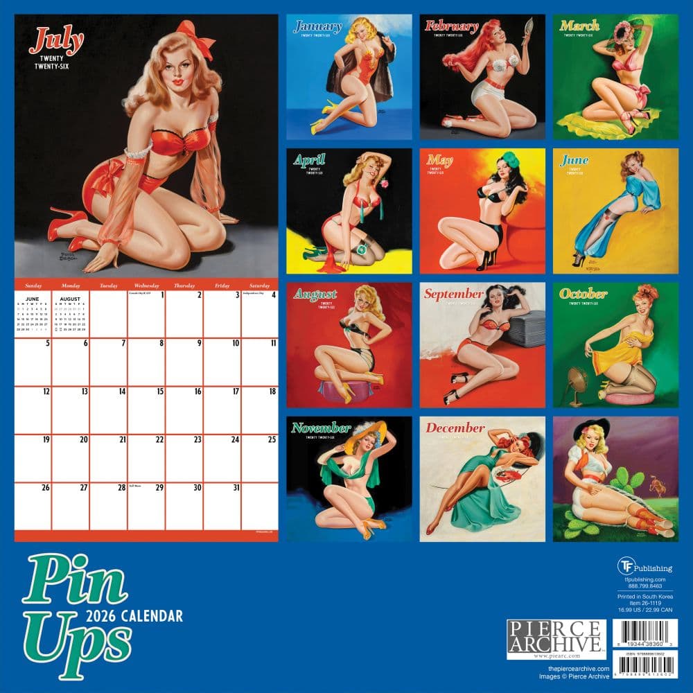 Pin Ups 2026 Wall Calendar First Alternate Image